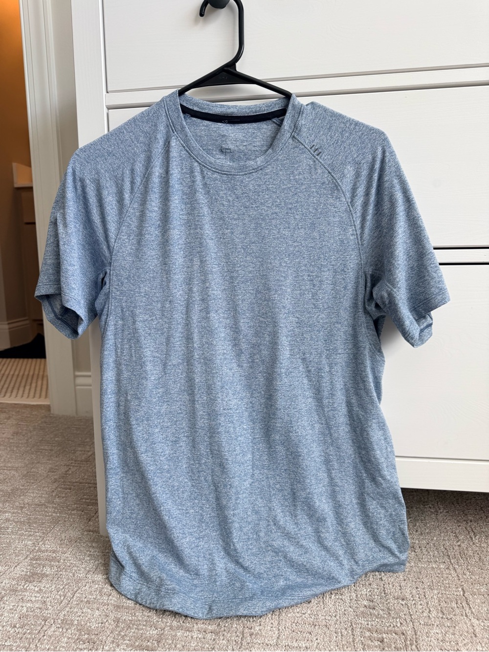 lululemon athletica Metal Vent Tech short sleeve in Heather Light Blue